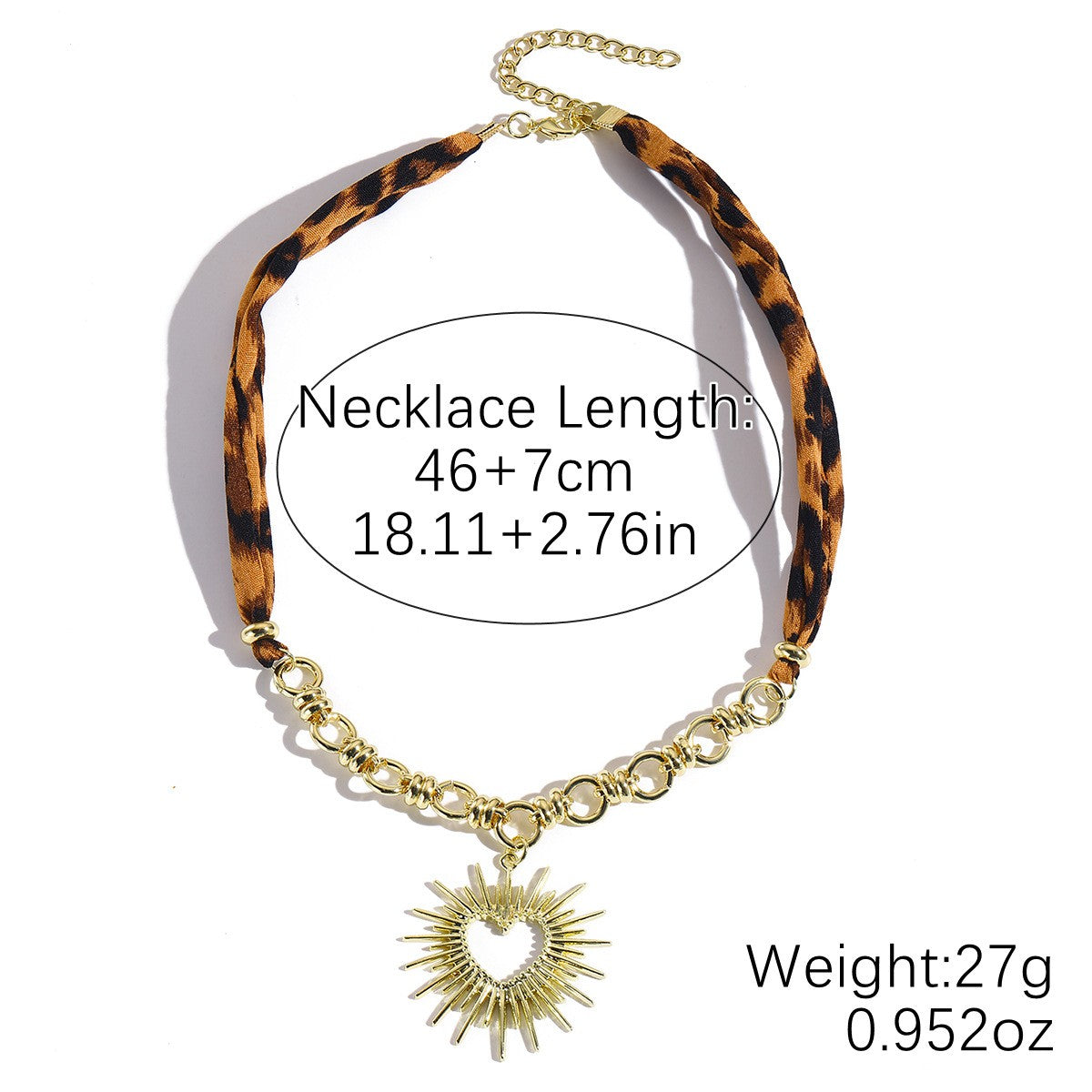 Classy Leopard Print Pearl Ribbon Necklace
