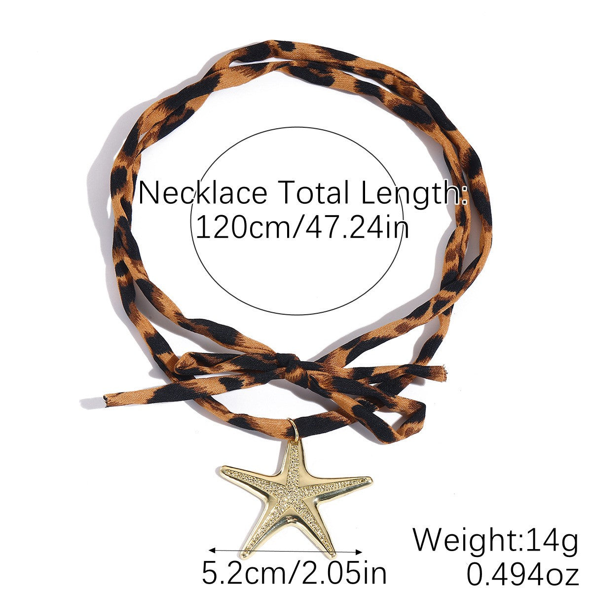 Classy Leopard Print Pearl Ribbon Necklace
