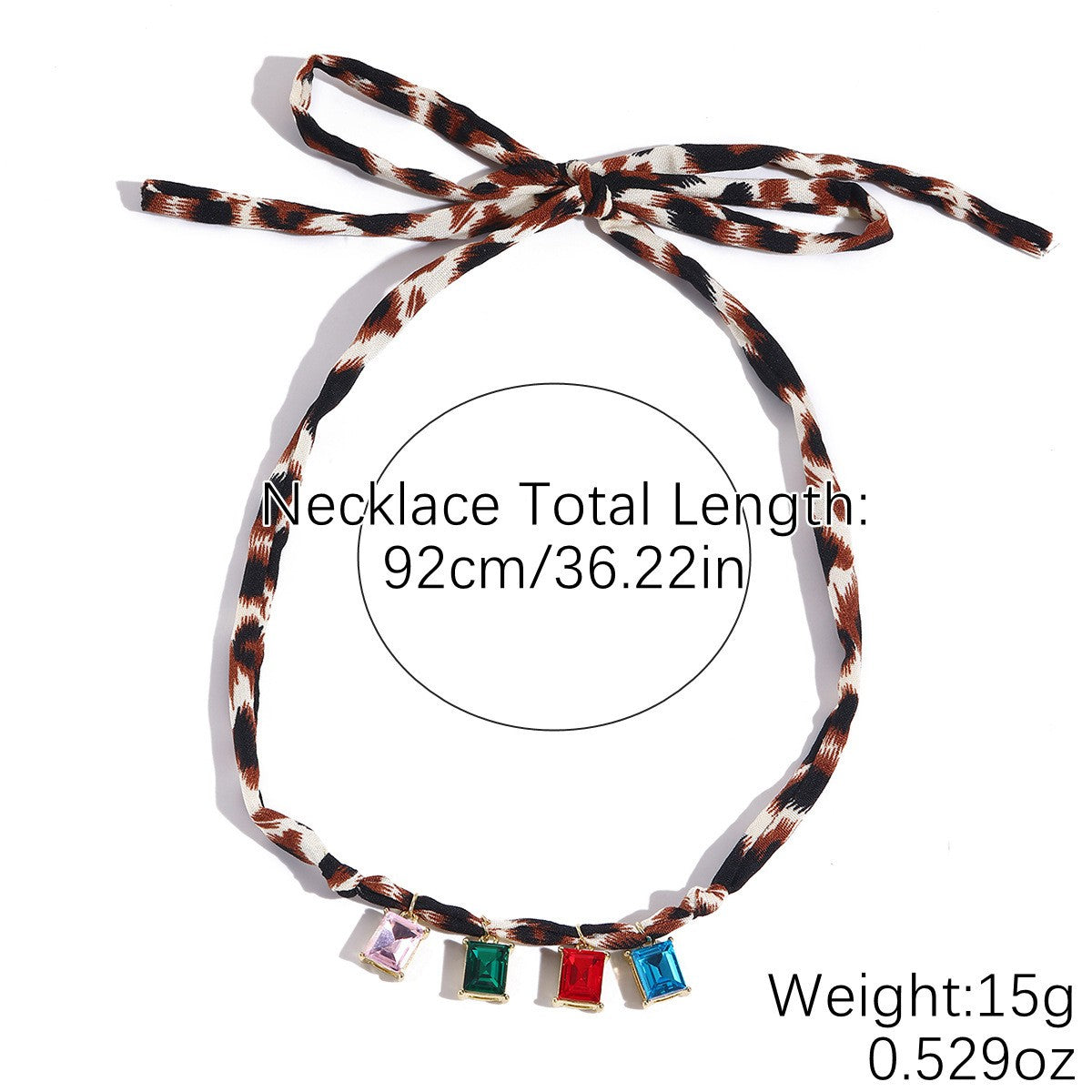 Classy Leopard Print Pearl Ribbon Necklace