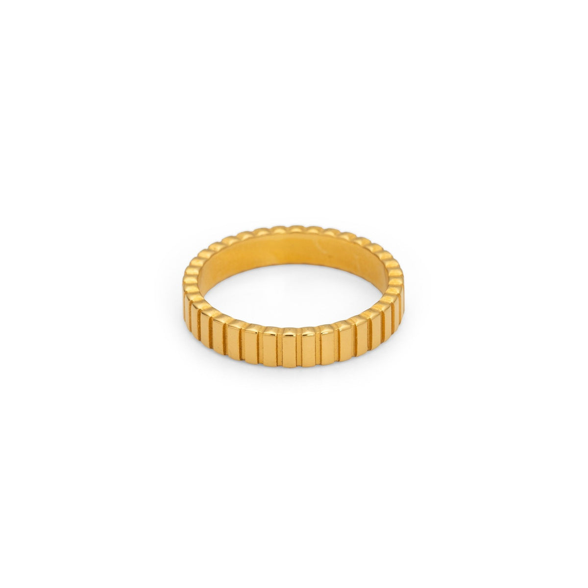Classy Striped Baguette Zirconia Ring