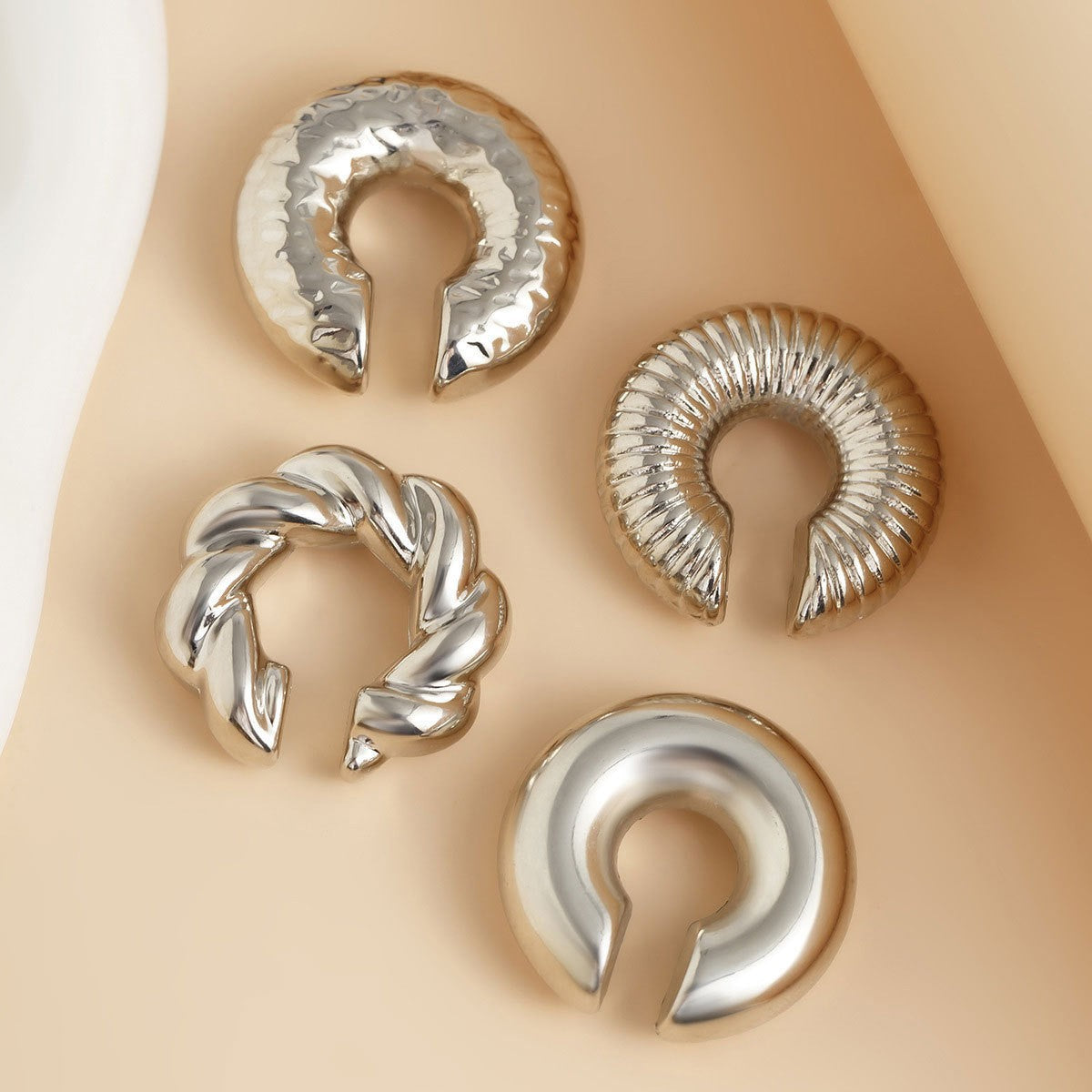 Statement Chunky Geometric Ear Cuff Set