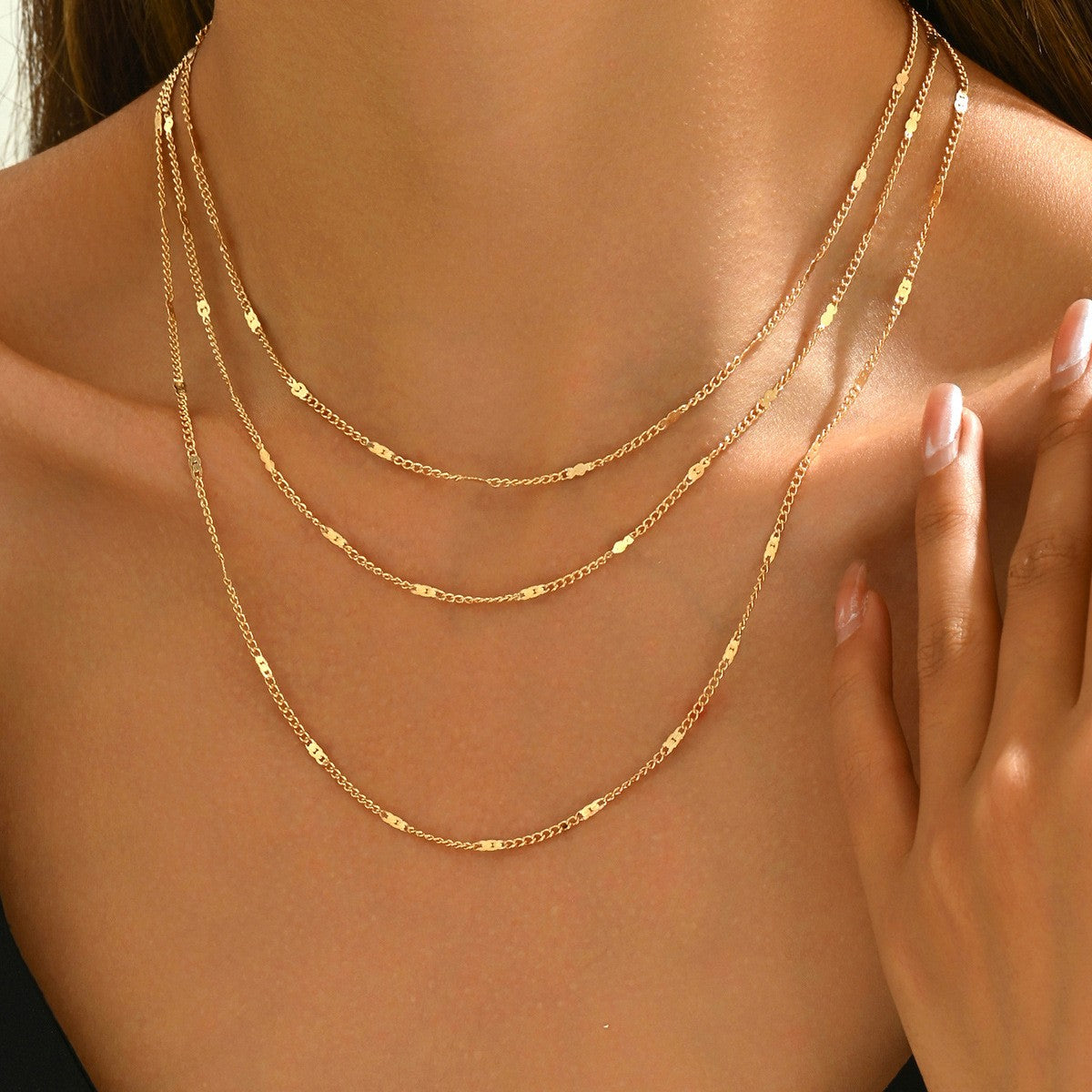 Dainty Geometric Multi-Layer Necklace