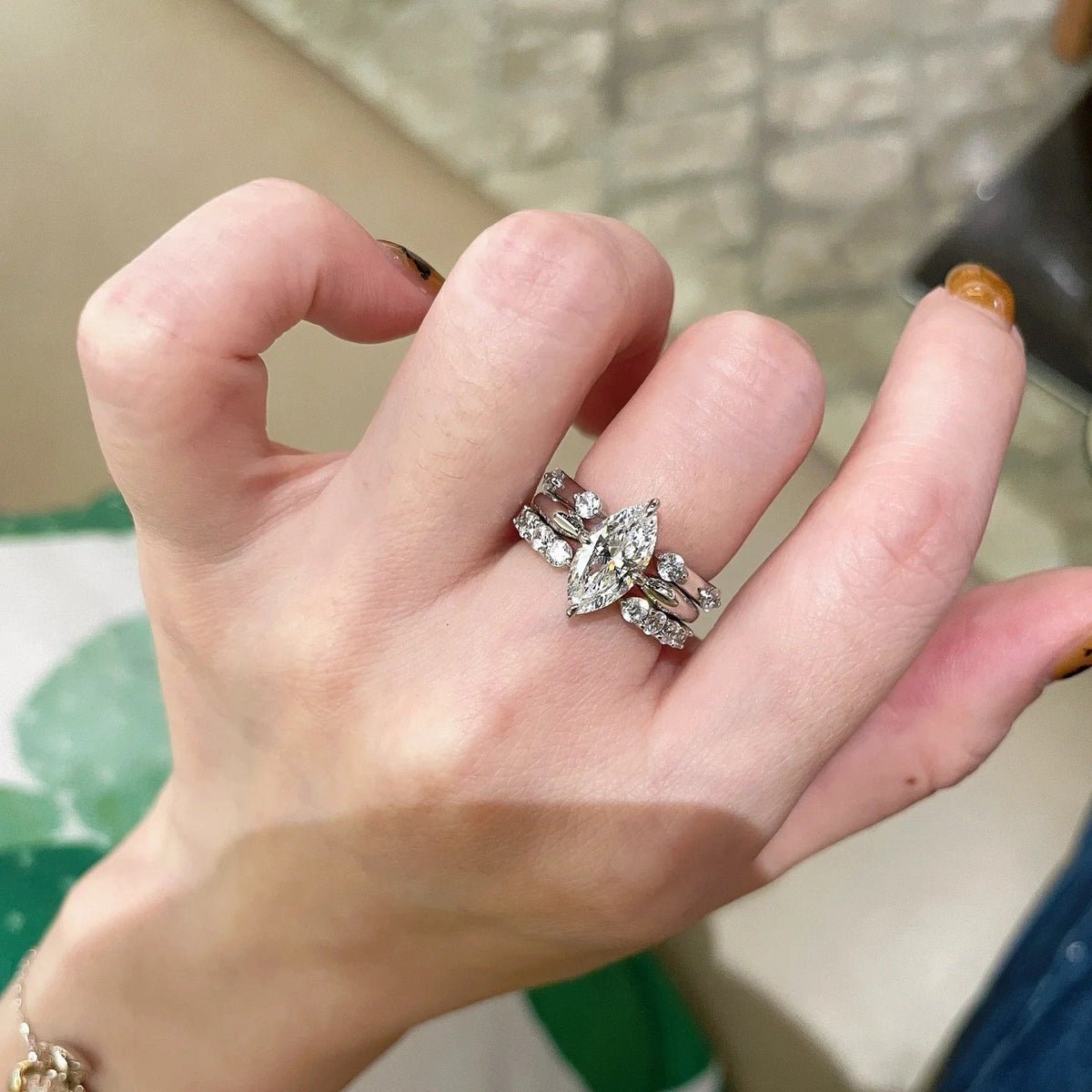 Elegant Marquise Stackable Ring Set