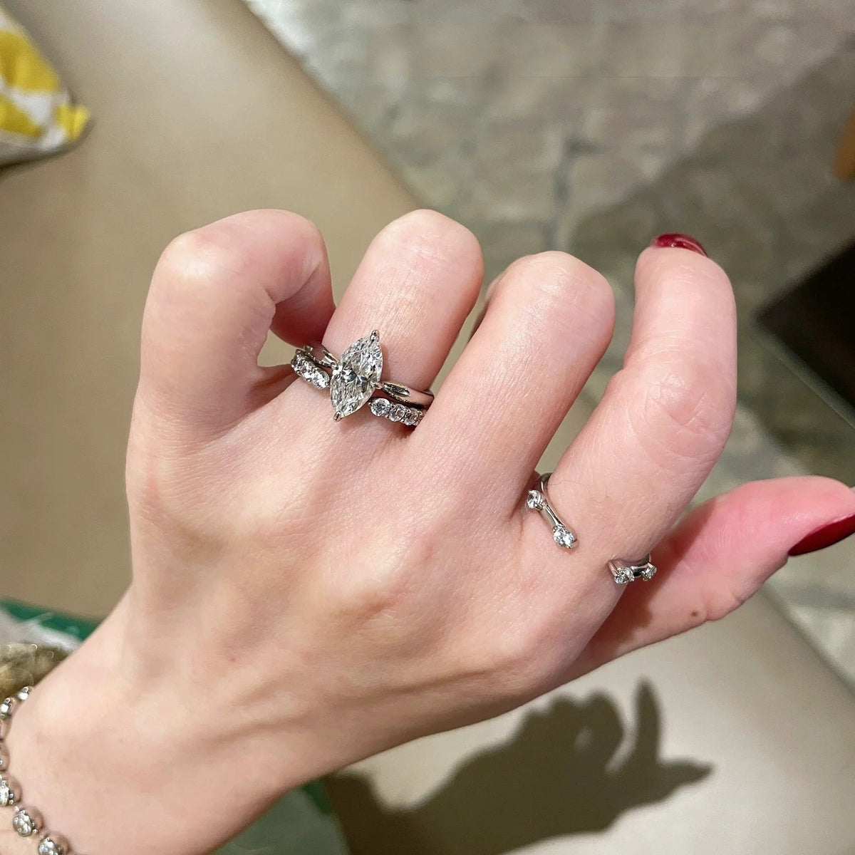 Elegant Marquise Stackable Ring Set
