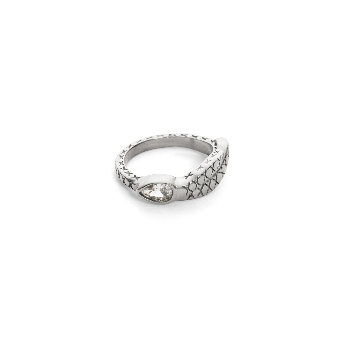 18k Classy Textured Snake Ring