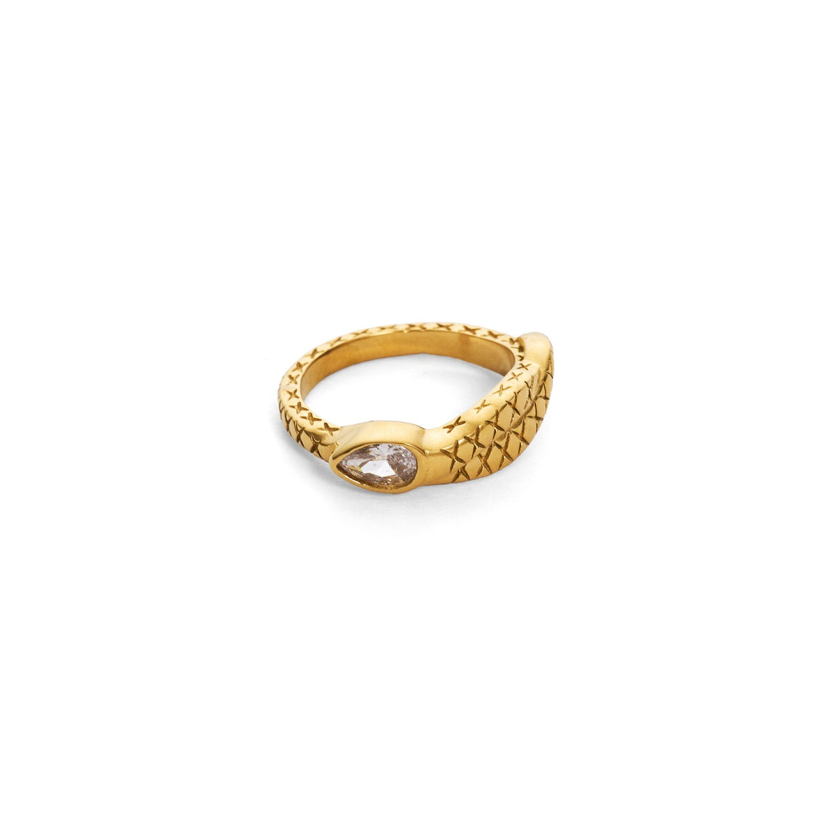 18k Classy Textured Snake Ring
