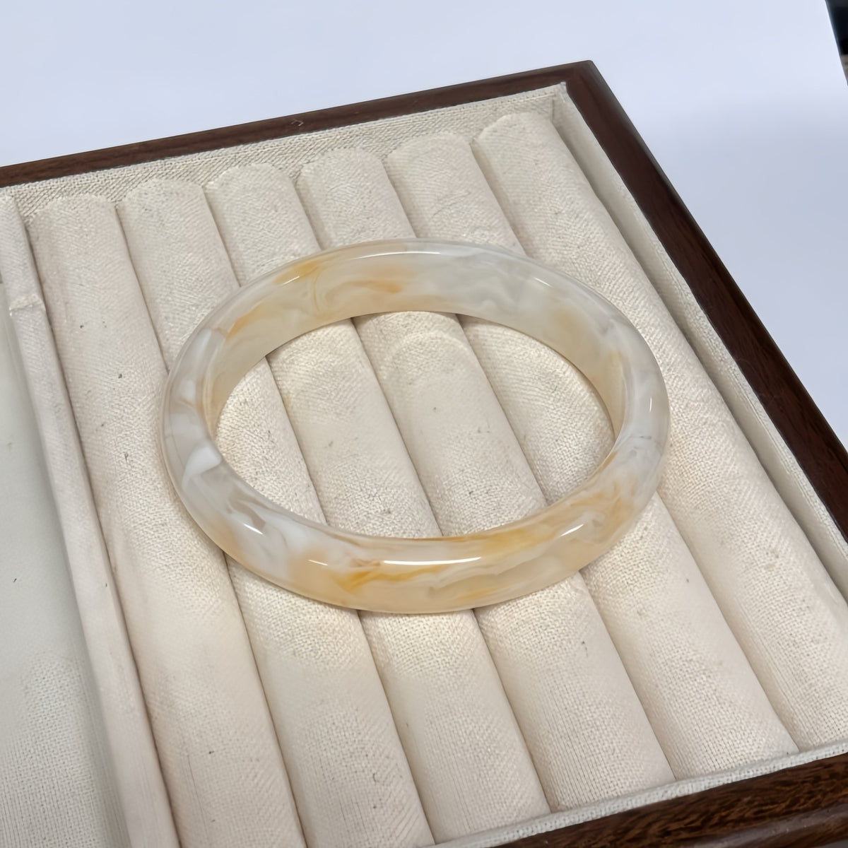Classy Amber Marbled Resin Bangle Set