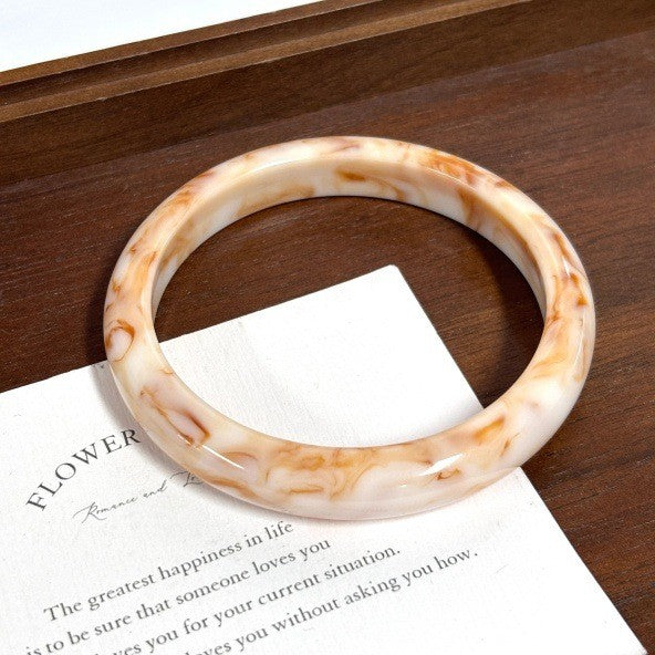 Classy Amber Marbled Resin Bangle Set