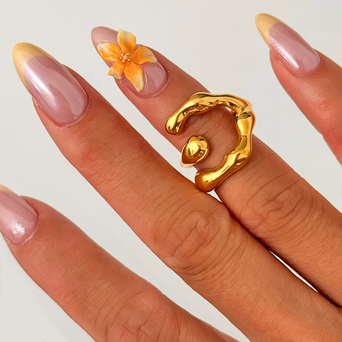 18k Classy Liquid Metal Open Ring