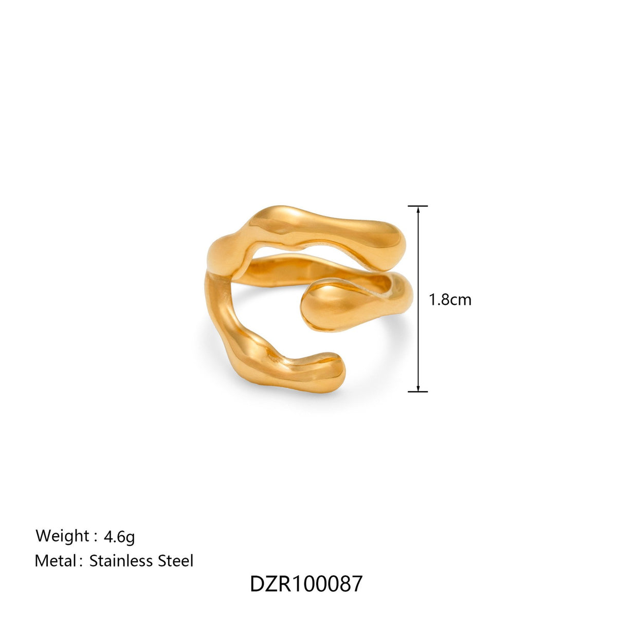 18k Classy Liquid Metal Open Ring