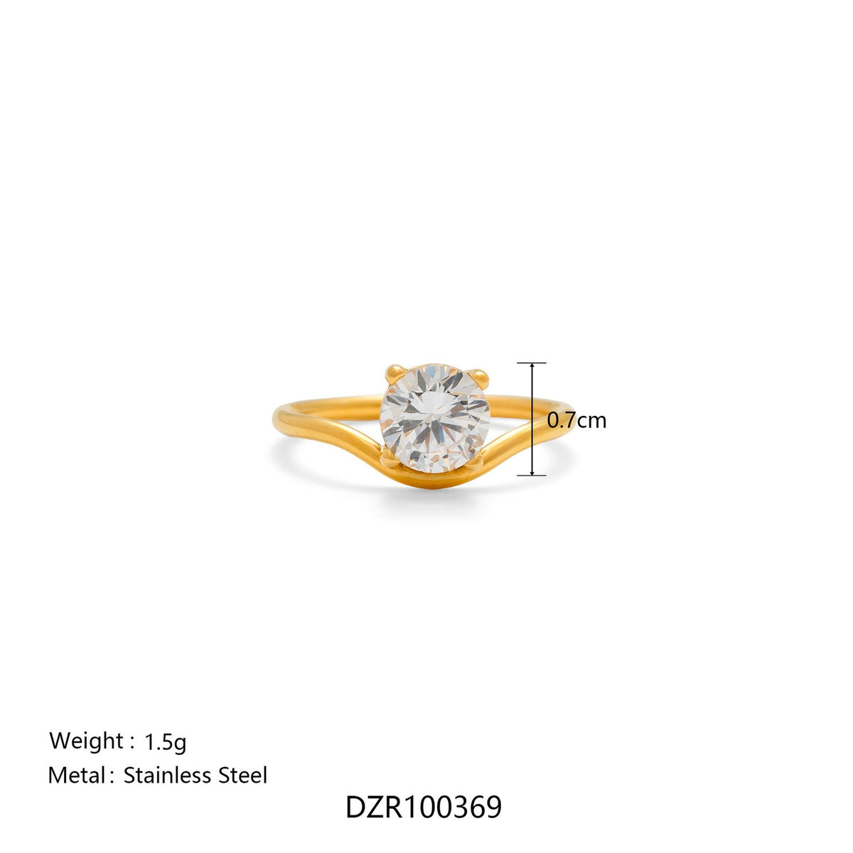 18k Dainty Geometric Zirconia Ring