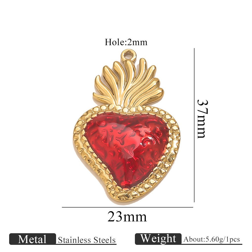 Romantic Winged Sacred Heart Pendant