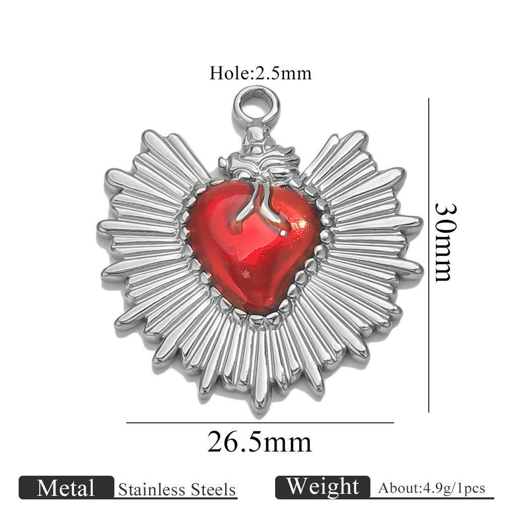 Romantic Winged Sacred Heart Pendant