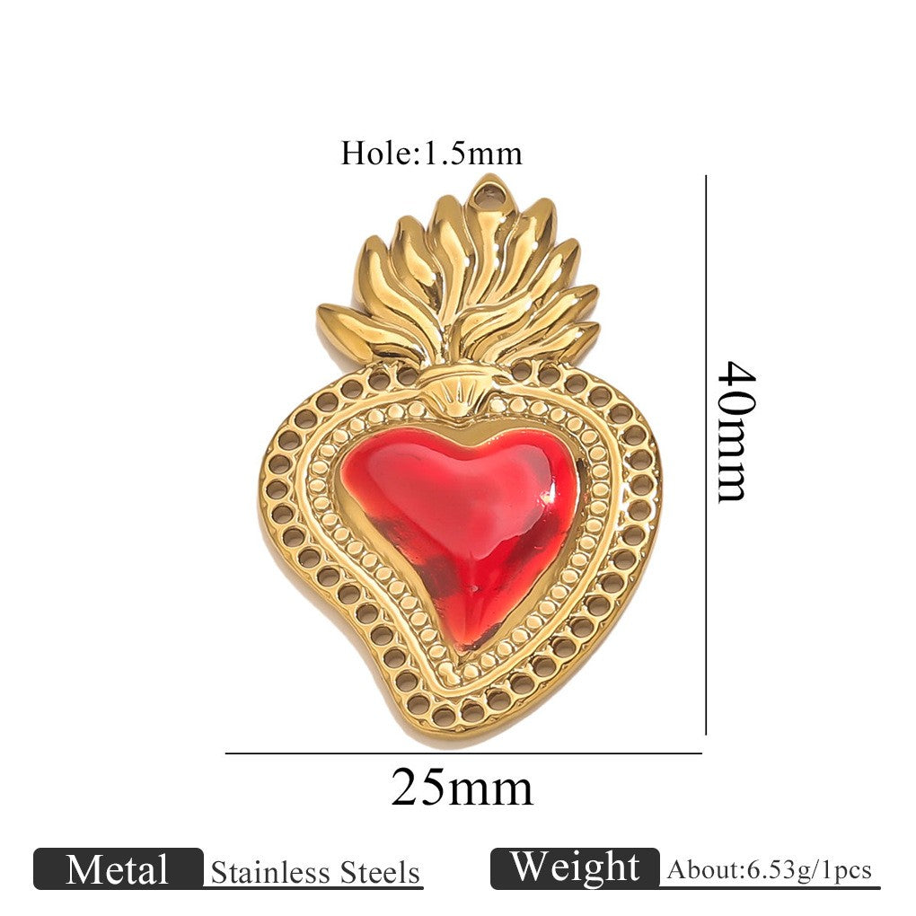 Romantic Winged Sacred Heart Pendant