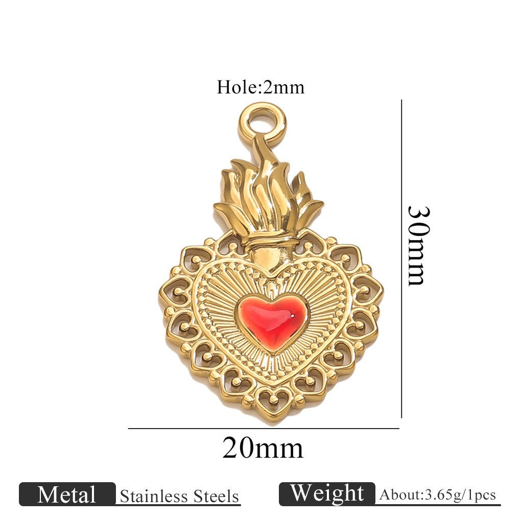 Romantic Winged Sacred Heart Pendant