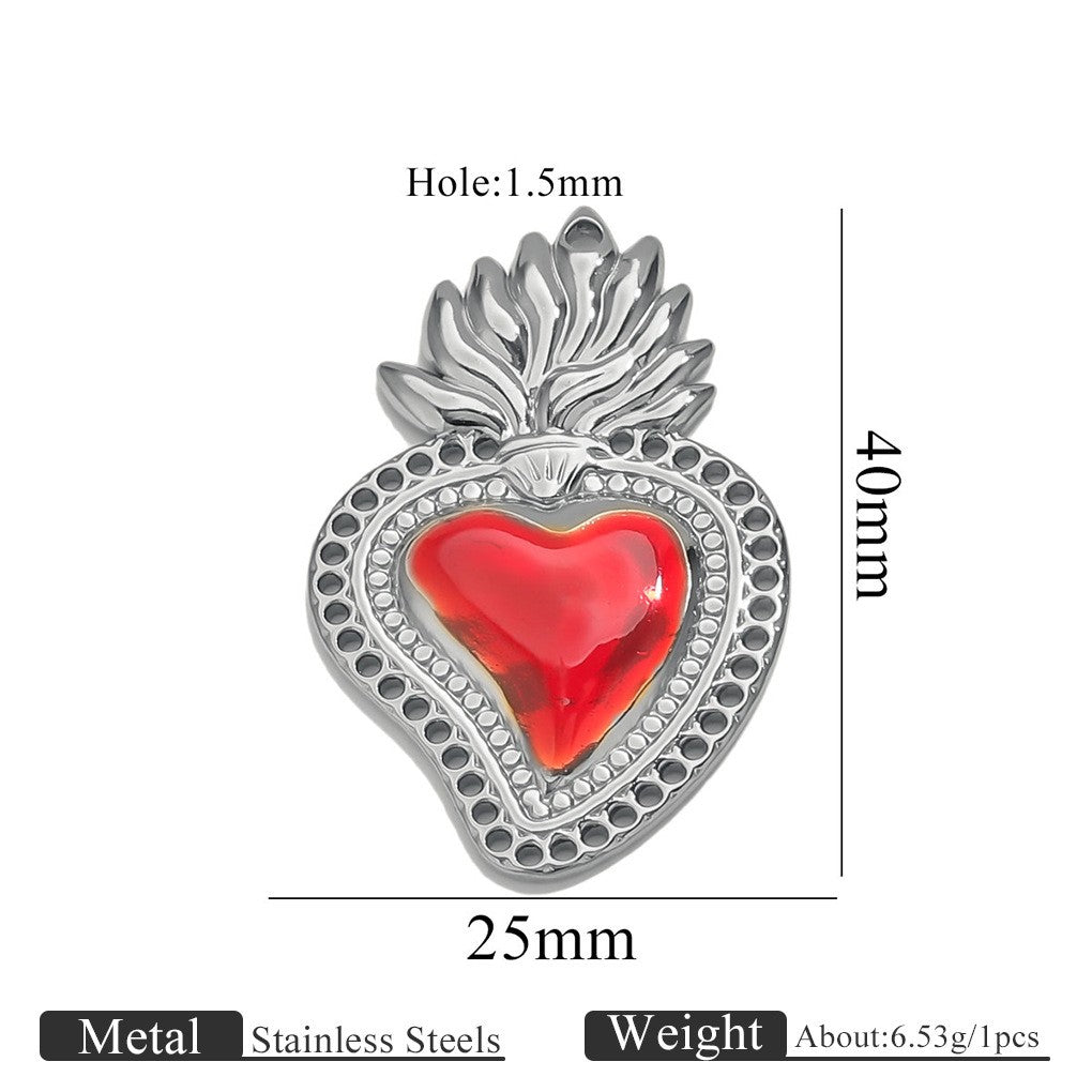 Romantic Winged Sacred Heart Pendant