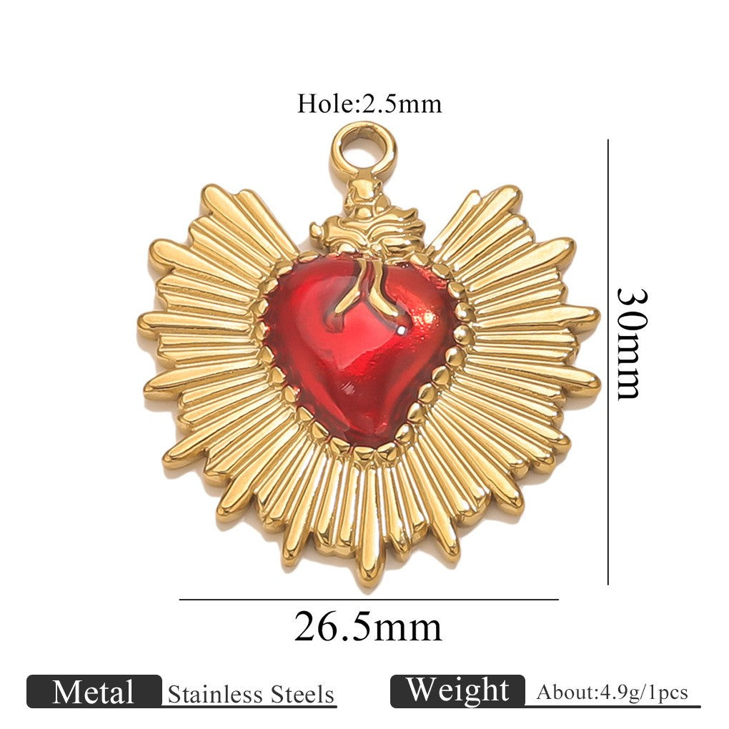 Romantic Winged Sacred Heart Pendant