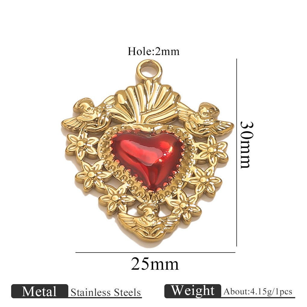 Romantic Winged Sacred Heart Pendant