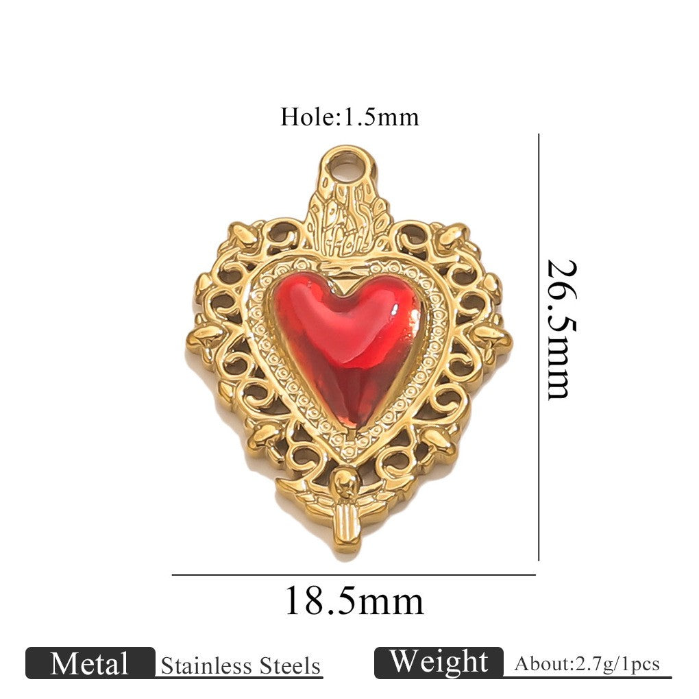 Romantic Winged Sacred Heart Pendant