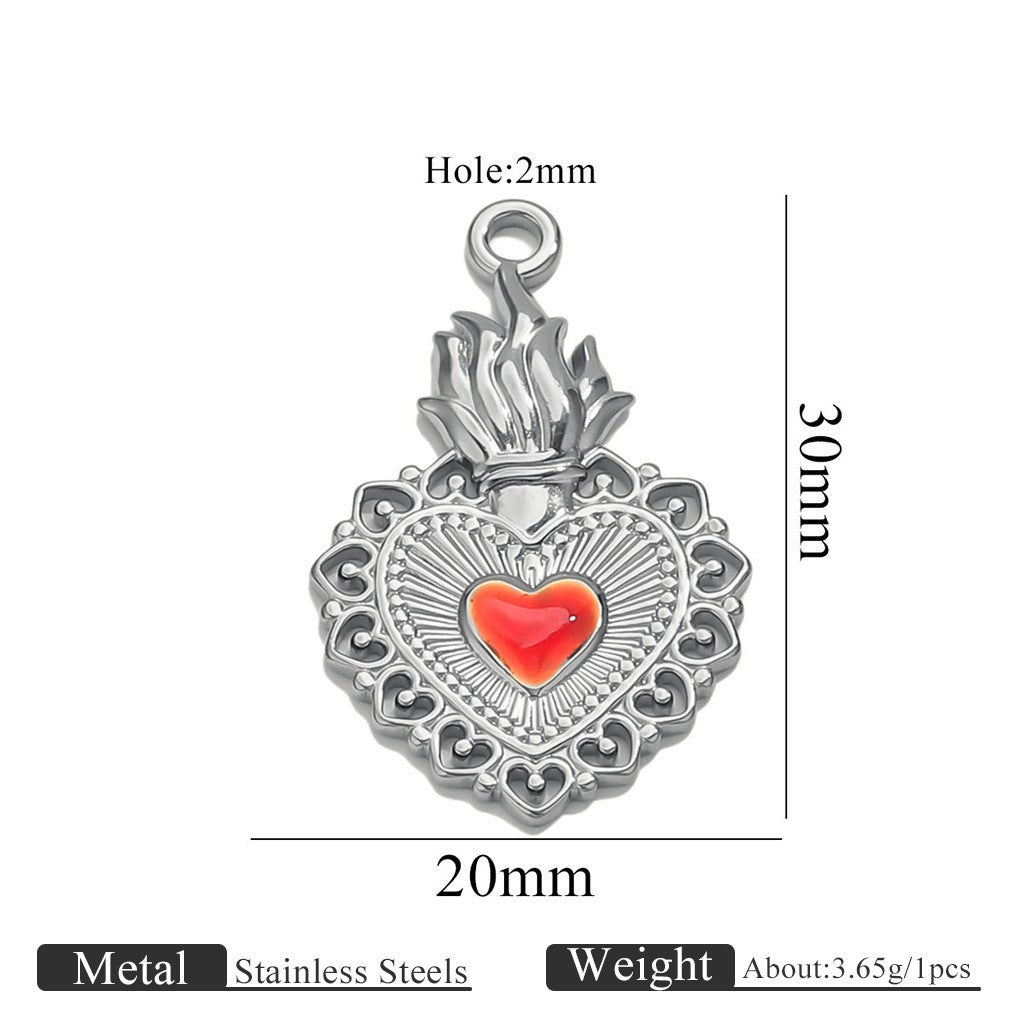 Romantic Winged Sacred Heart Pendant