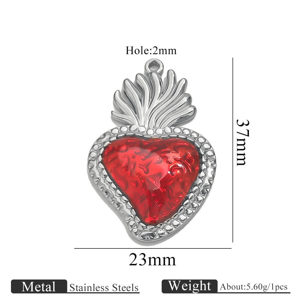 Romantic Winged Sacred Heart Pendant