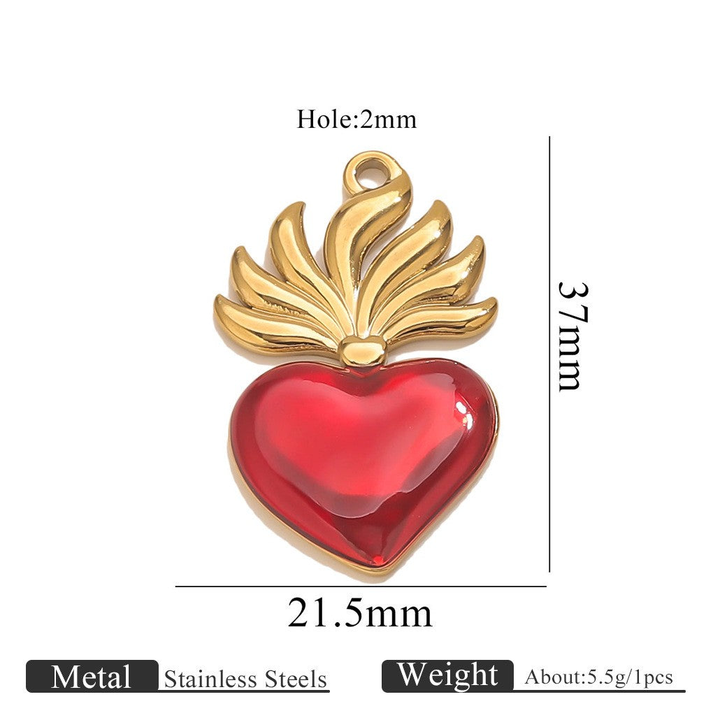 Romantic Winged Sacred Heart Pendant