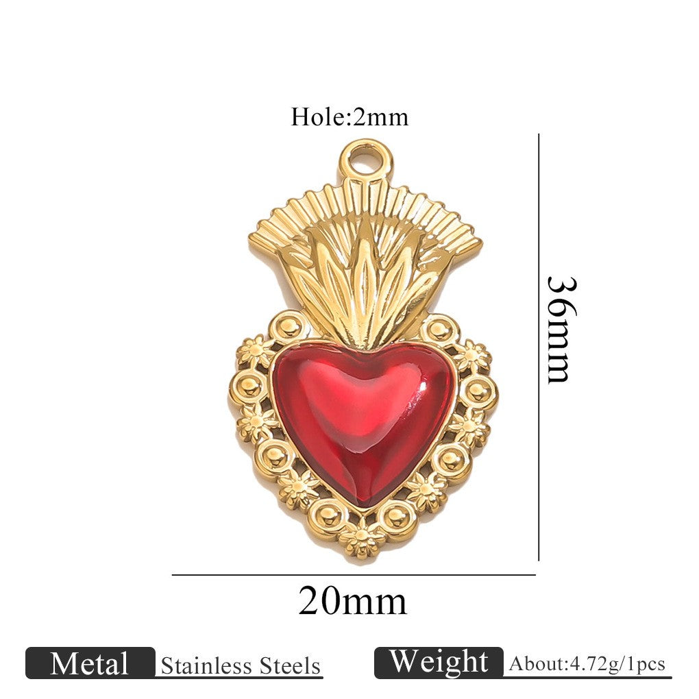 Romantic Winged Sacred Heart Pendant