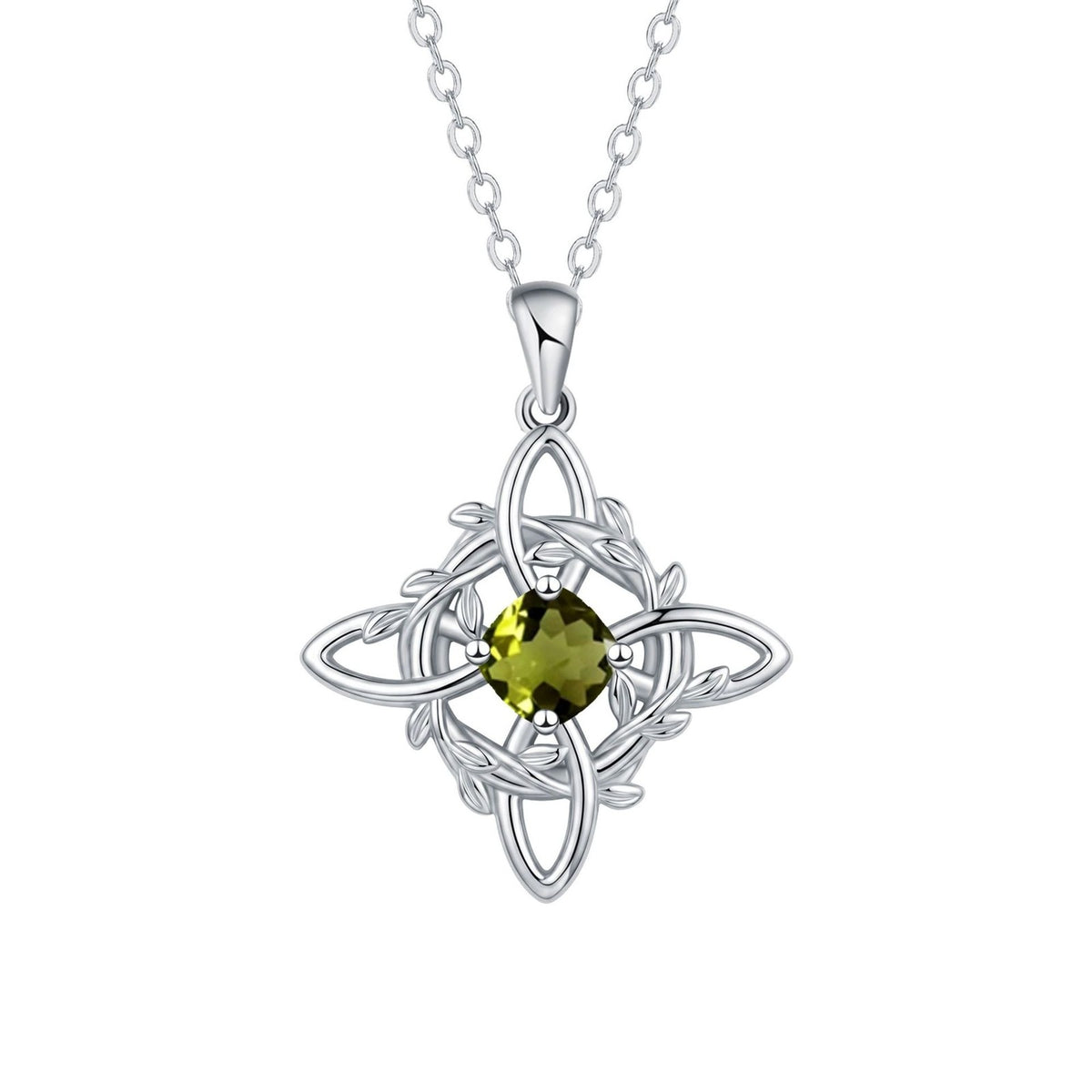 Romantic Woven Vine Gemstone Pendant