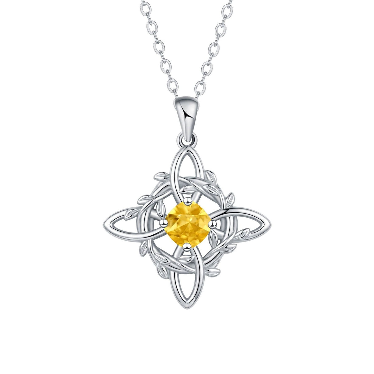Romantic Woven Vine Gemstone Pendant