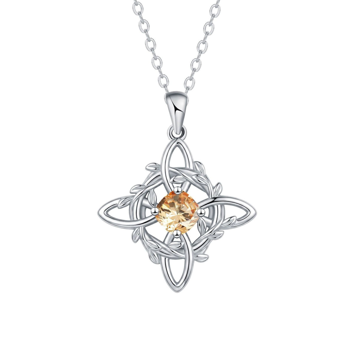 Romantic Woven Vine Gemstone Pendant