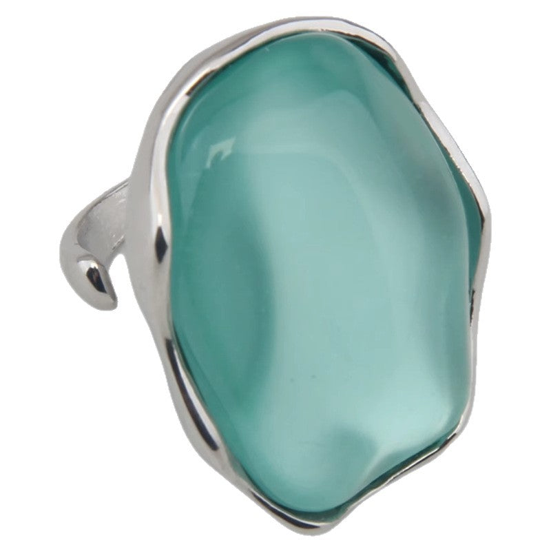 Classy Mint Green Stone Open Ring