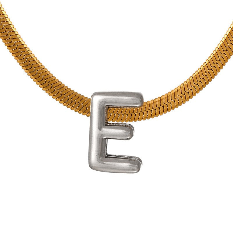 Dainty Letter Initial Snake Chain Necklace