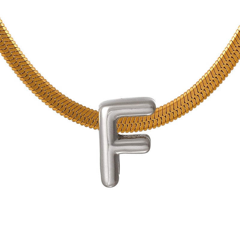 Dainty Letter Initial Snake Chain Necklace