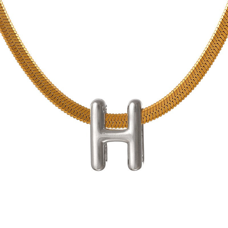 Dainty Letter Initial Snake Chain Necklace