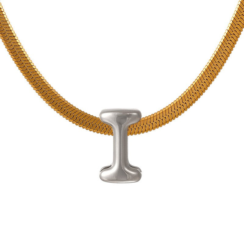 Dainty Letter Initial Snake Chain Necklace