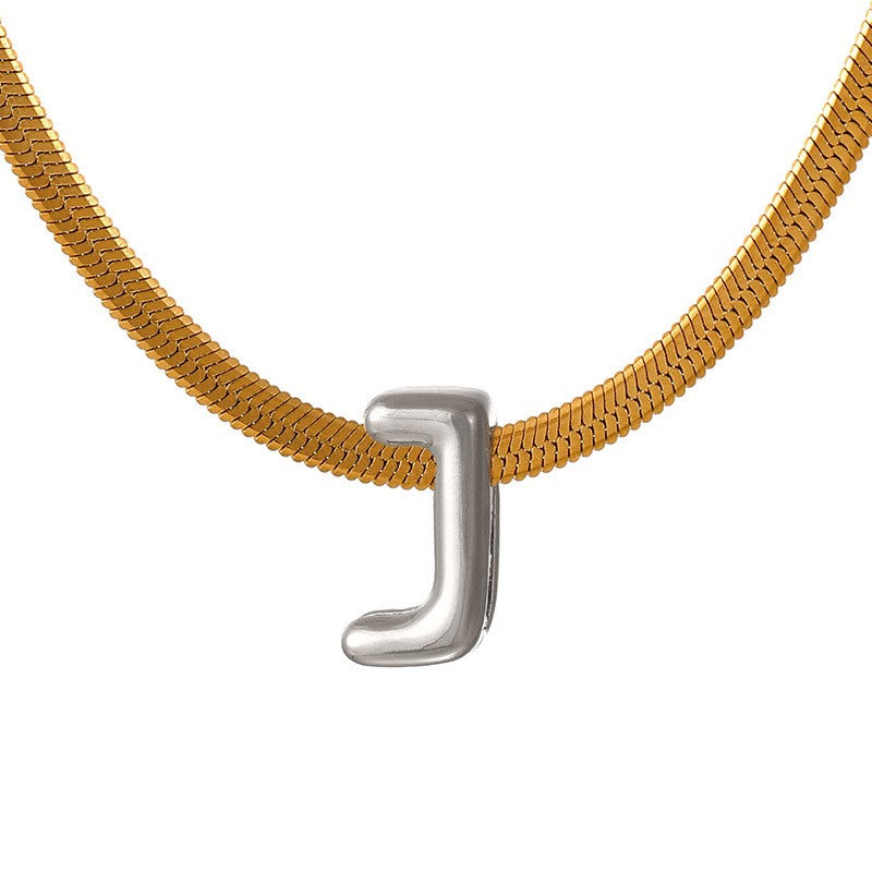 Dainty Letter Initial Snake Chain Necklace