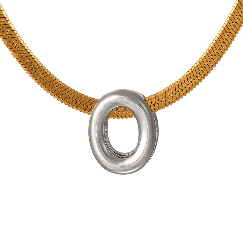 Dainty Letter Initial Snake Chain Necklace