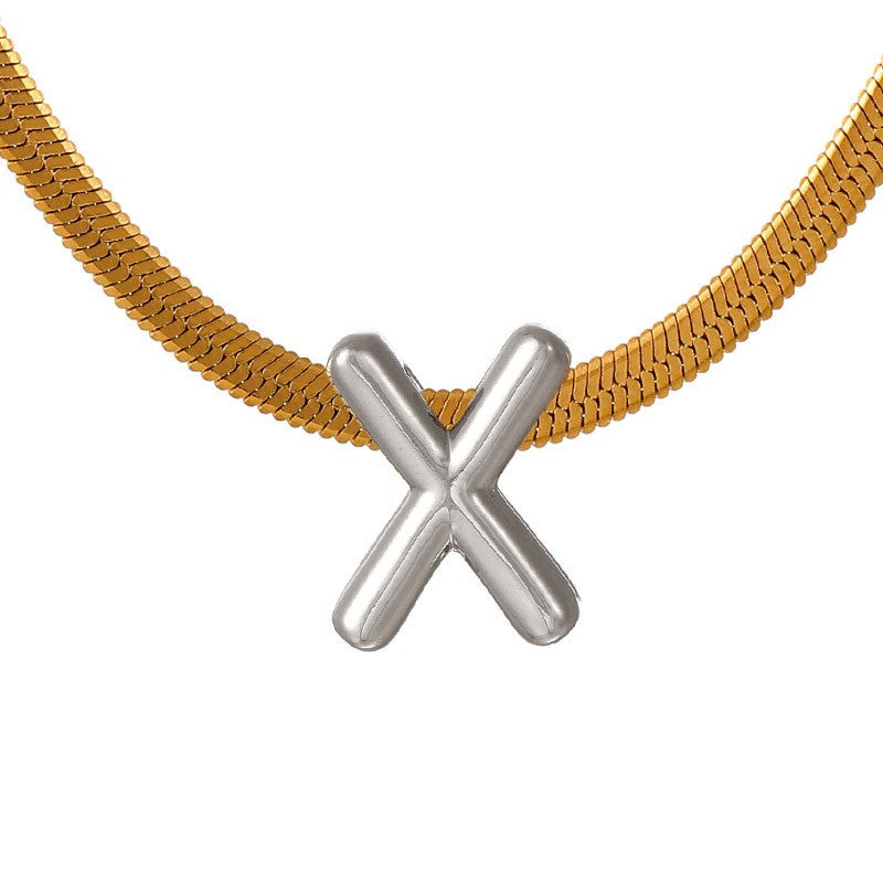 Dainty Letter Initial Snake Chain Necklace