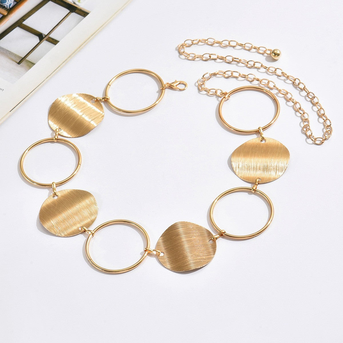 Classy Geometric Disc Waist Chain