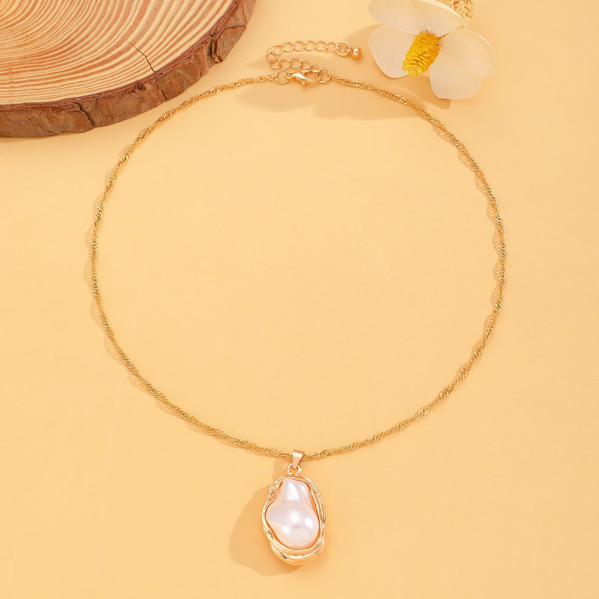 Classy Irregular Faux Pearl Necklace, Bracelet & Earring Set