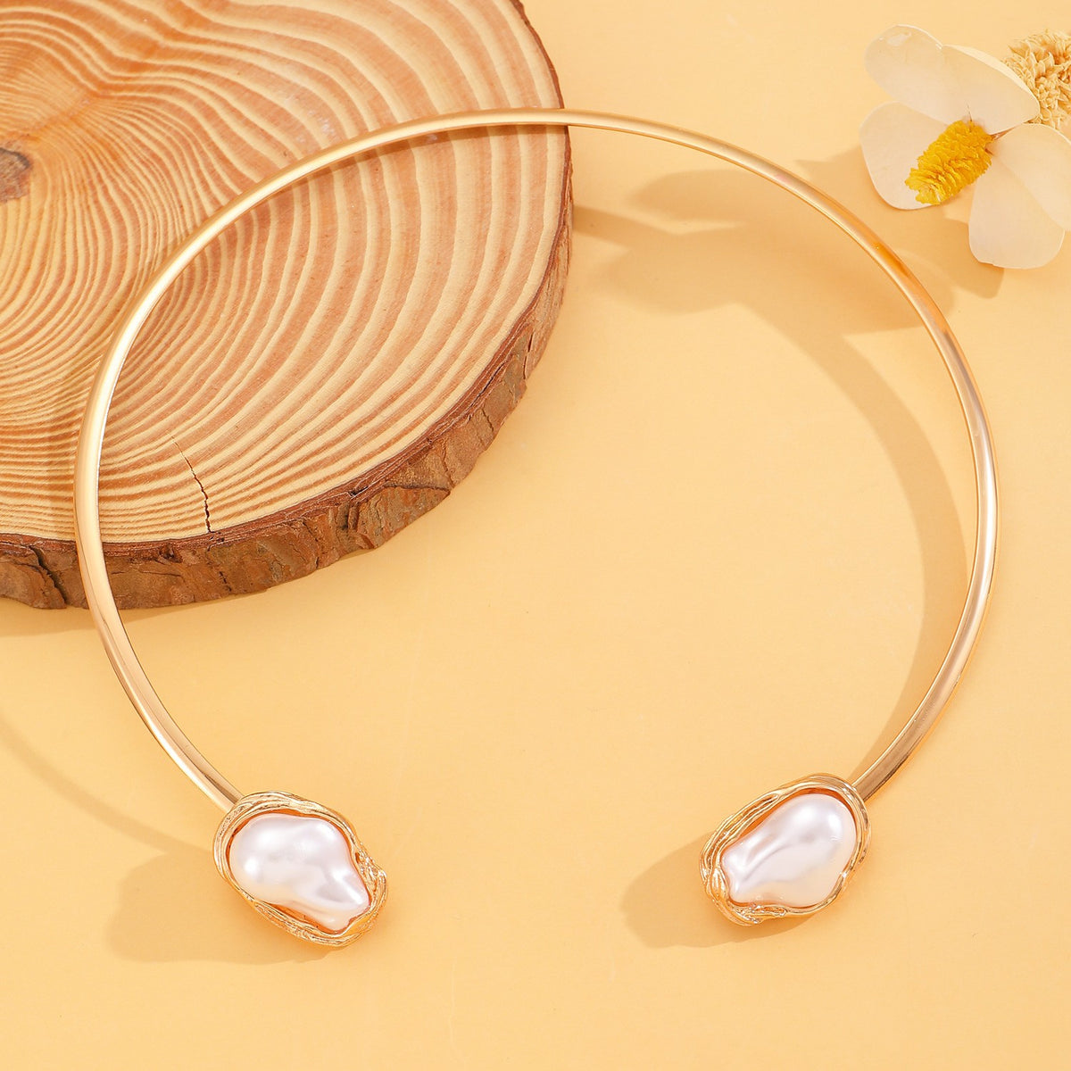 Classy Irregular Faux Pearl Necklace, Bracelet & Earring Set
