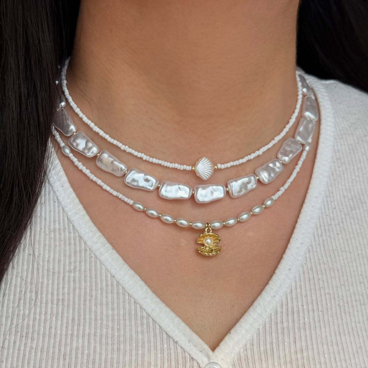Boho Layered Beaded Bow Necklace