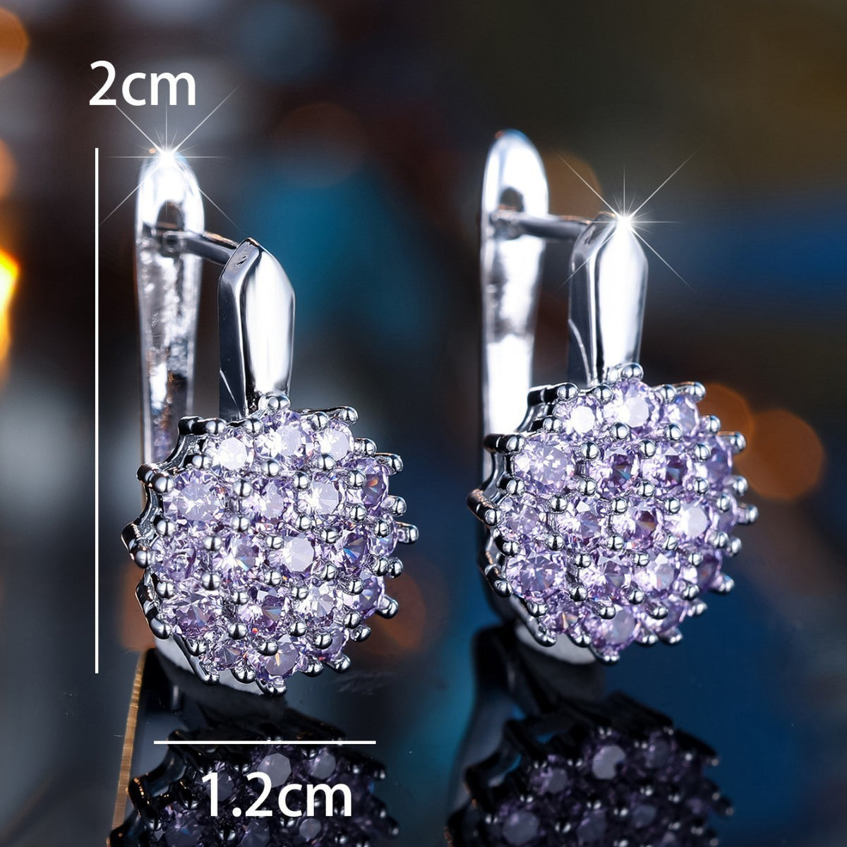 Classy Fuchsia Rhinestone Ball Earrings