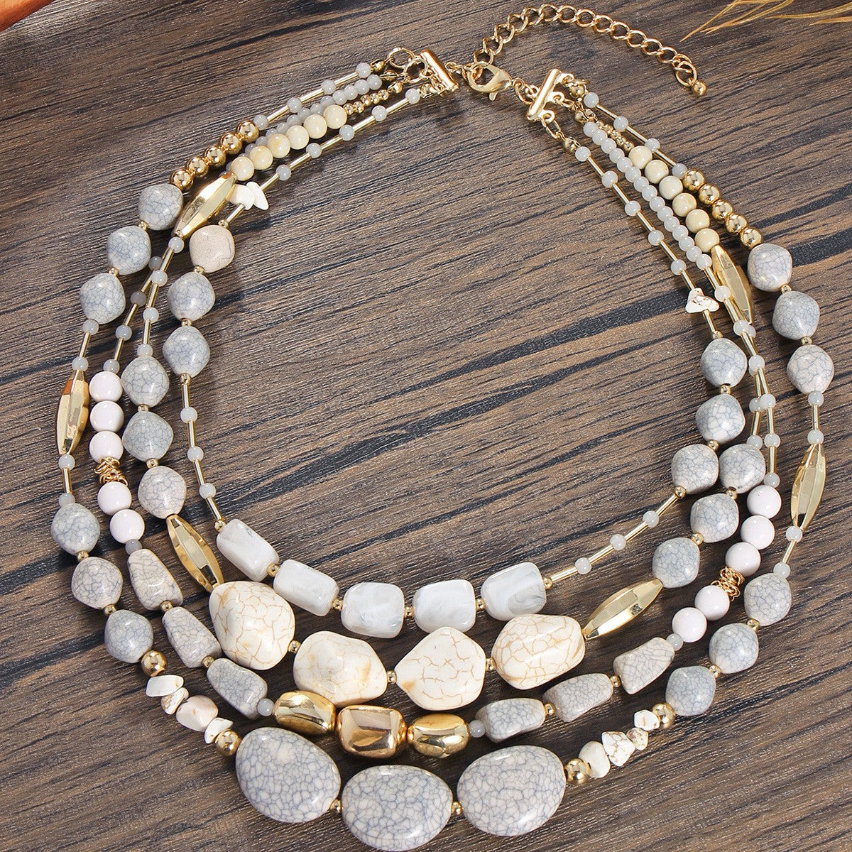 Boho Multi-Strand Turquoise Stone Necklace