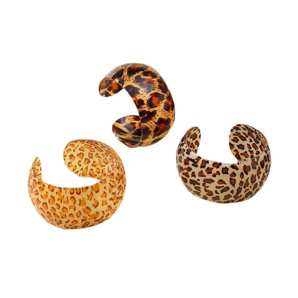 Classy Leopard Print Acrylic Bangle Set