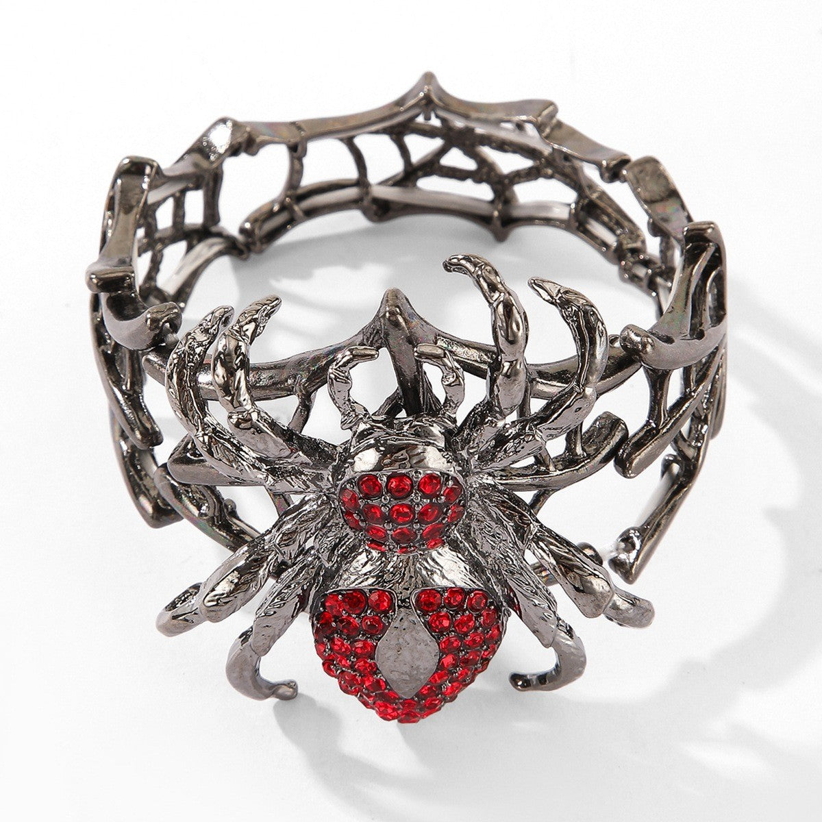 Edgy Rhinestone Spider Cuff Bracelet