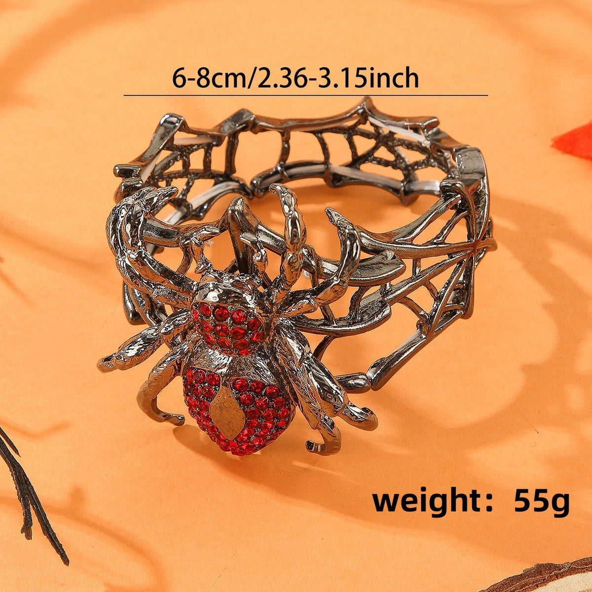 Edgy Rhinestone Spider Cuff Bracelet