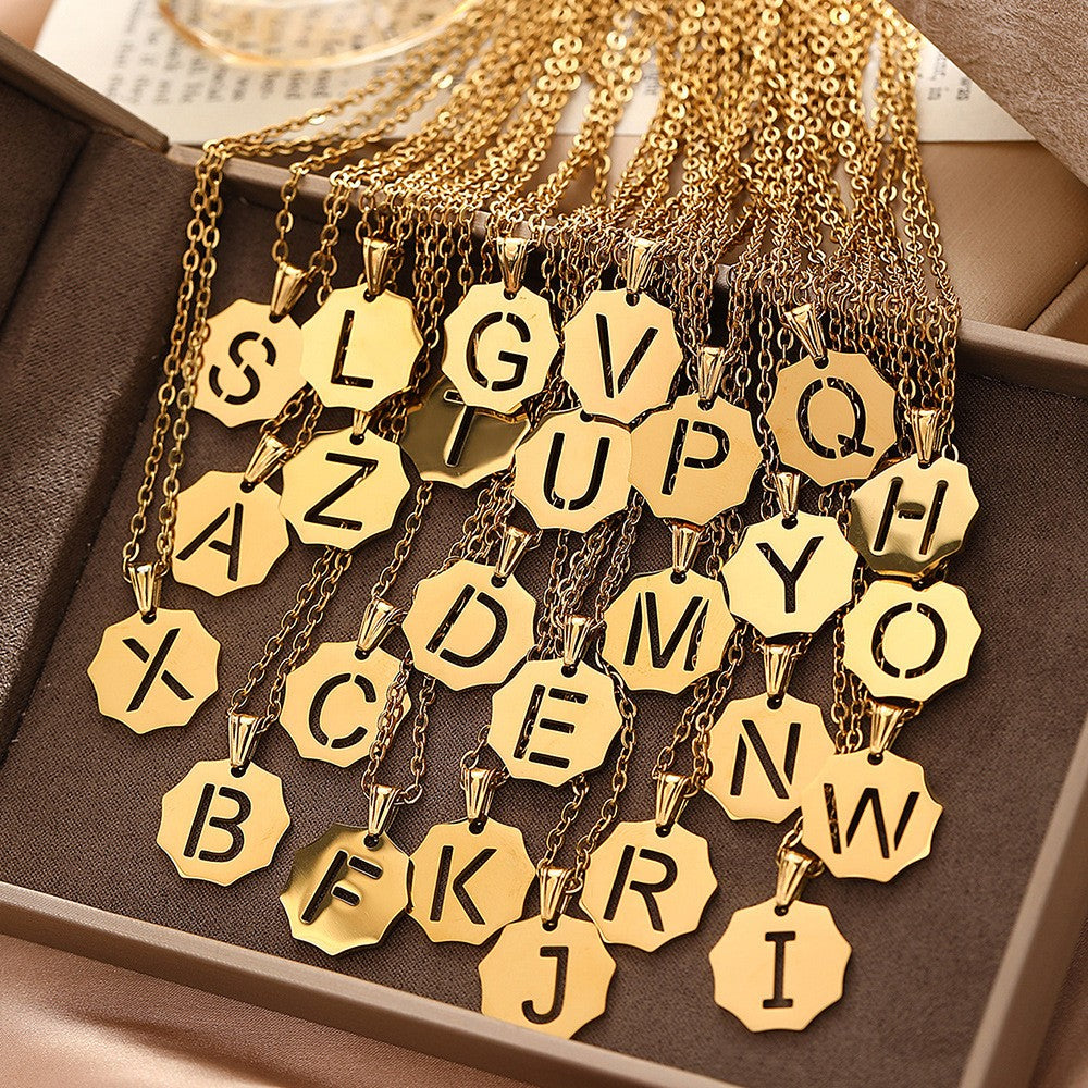 Classy Geometric Initial Necklace
