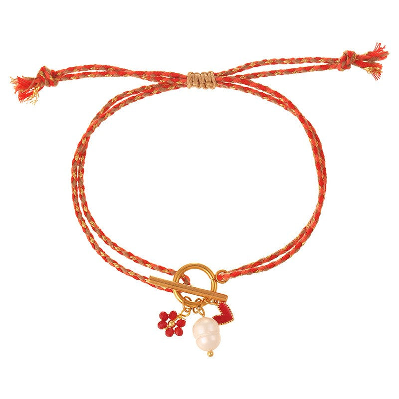 Boho Braided Charm Cord Bracelet Set
