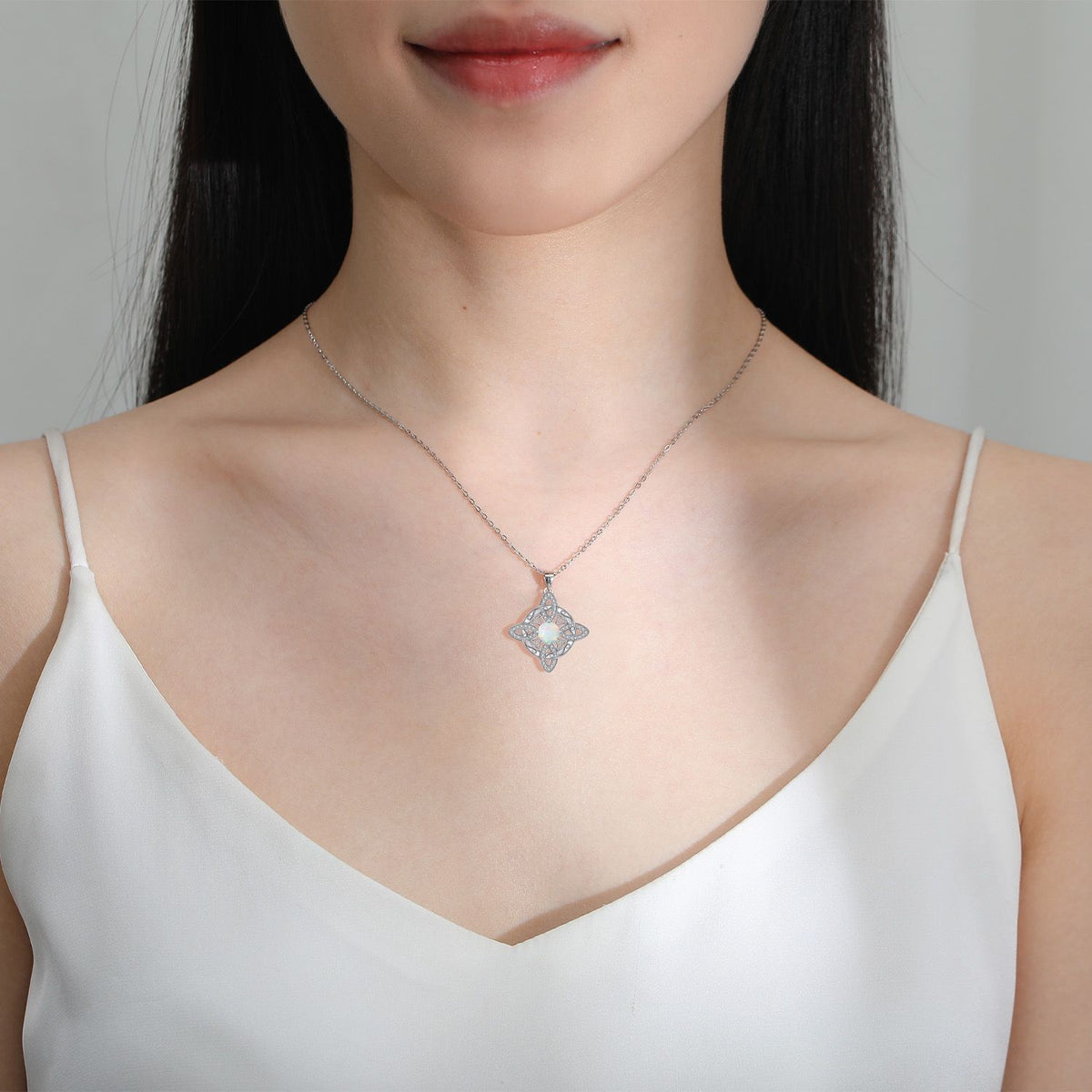 Classy Celtic Knot Opal Necklace